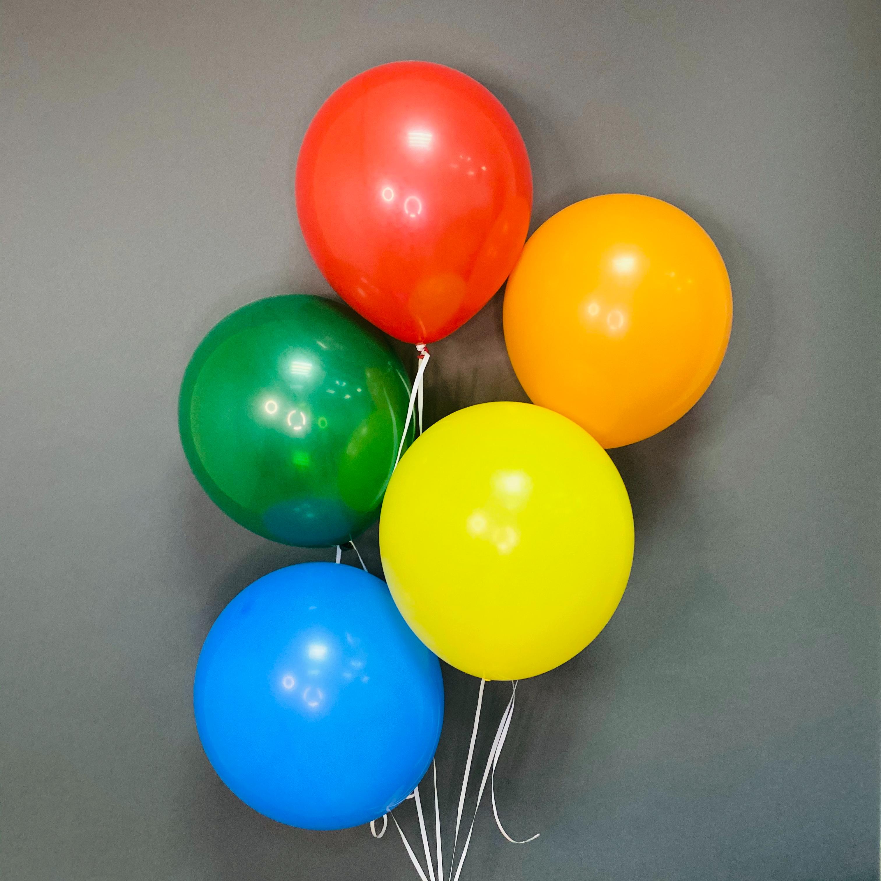 5 разноцветных гелиевых шаров
