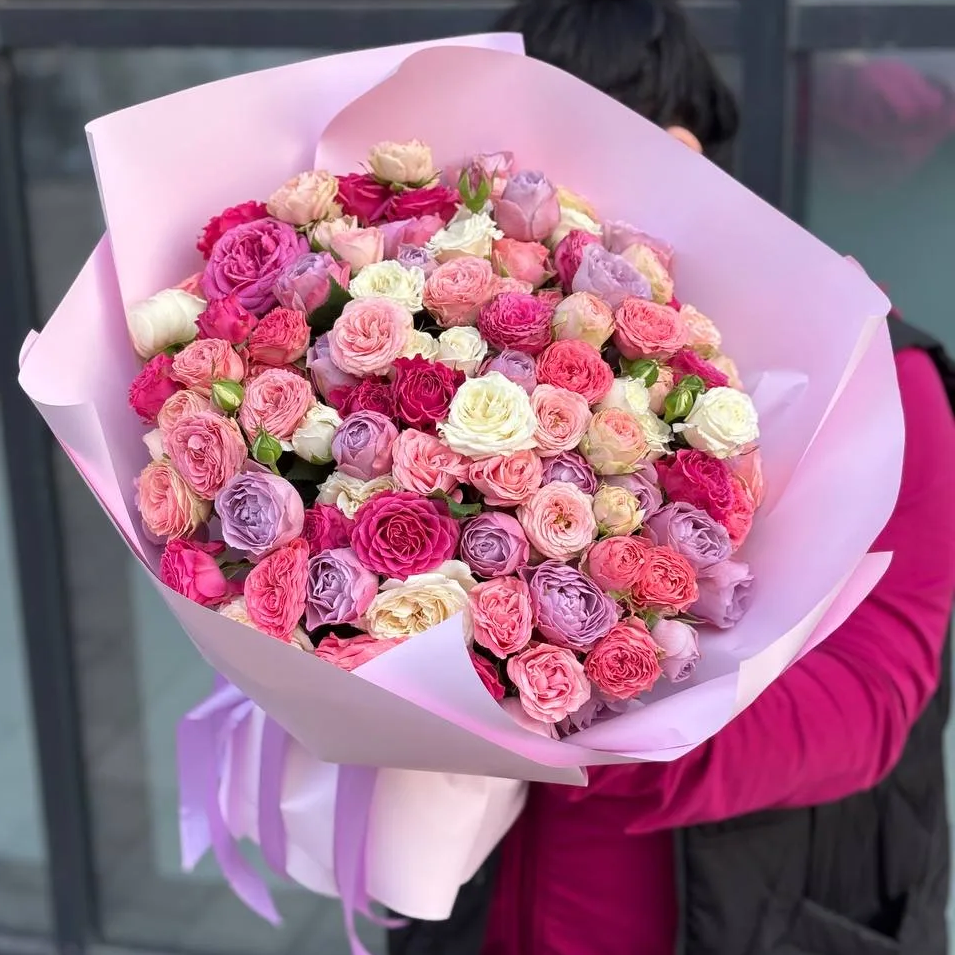 Нежный микс из кустовых роз XL