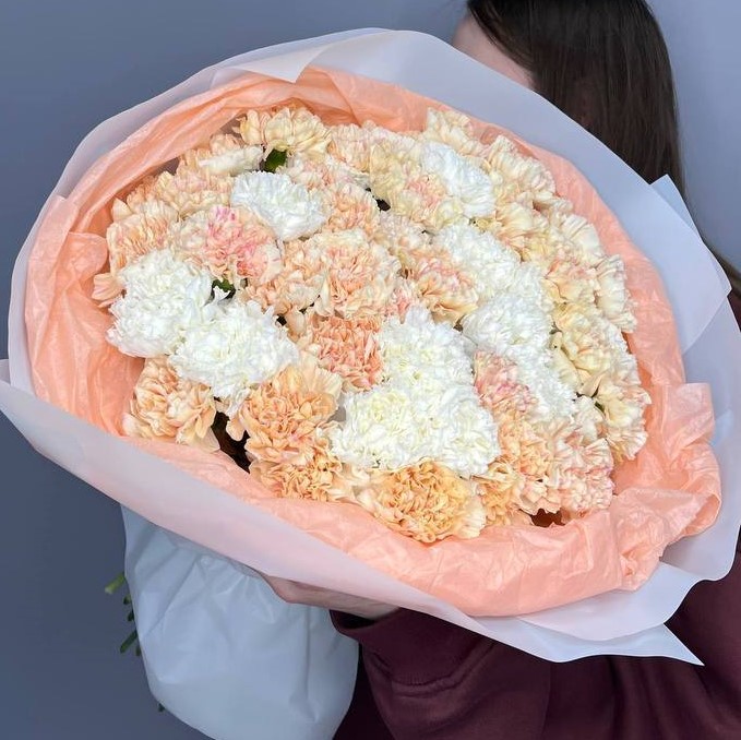 51 белый и персиковый диантус