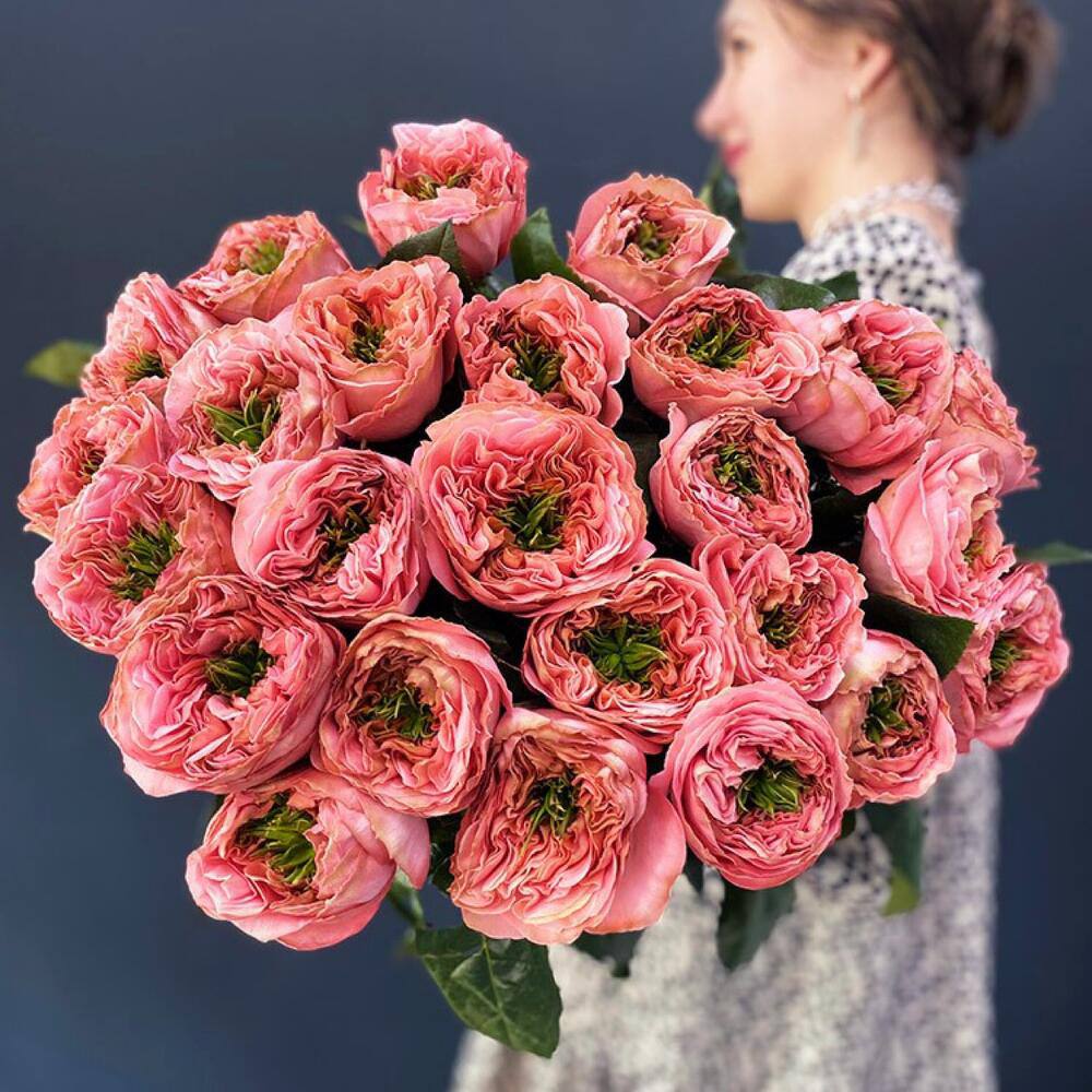 25 роз Мандарин Экспрешн под ленту