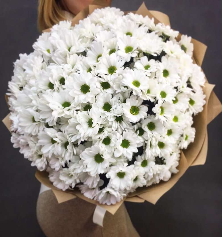 Акция! 51 белая ромашковая хризантема