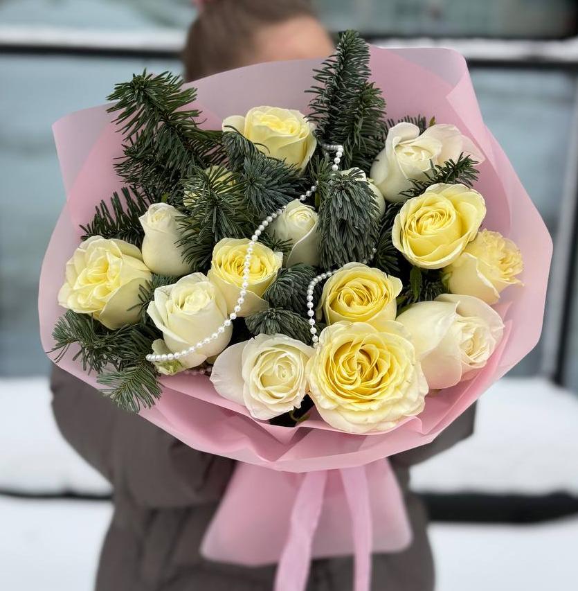 Букет "Морозные розы M"