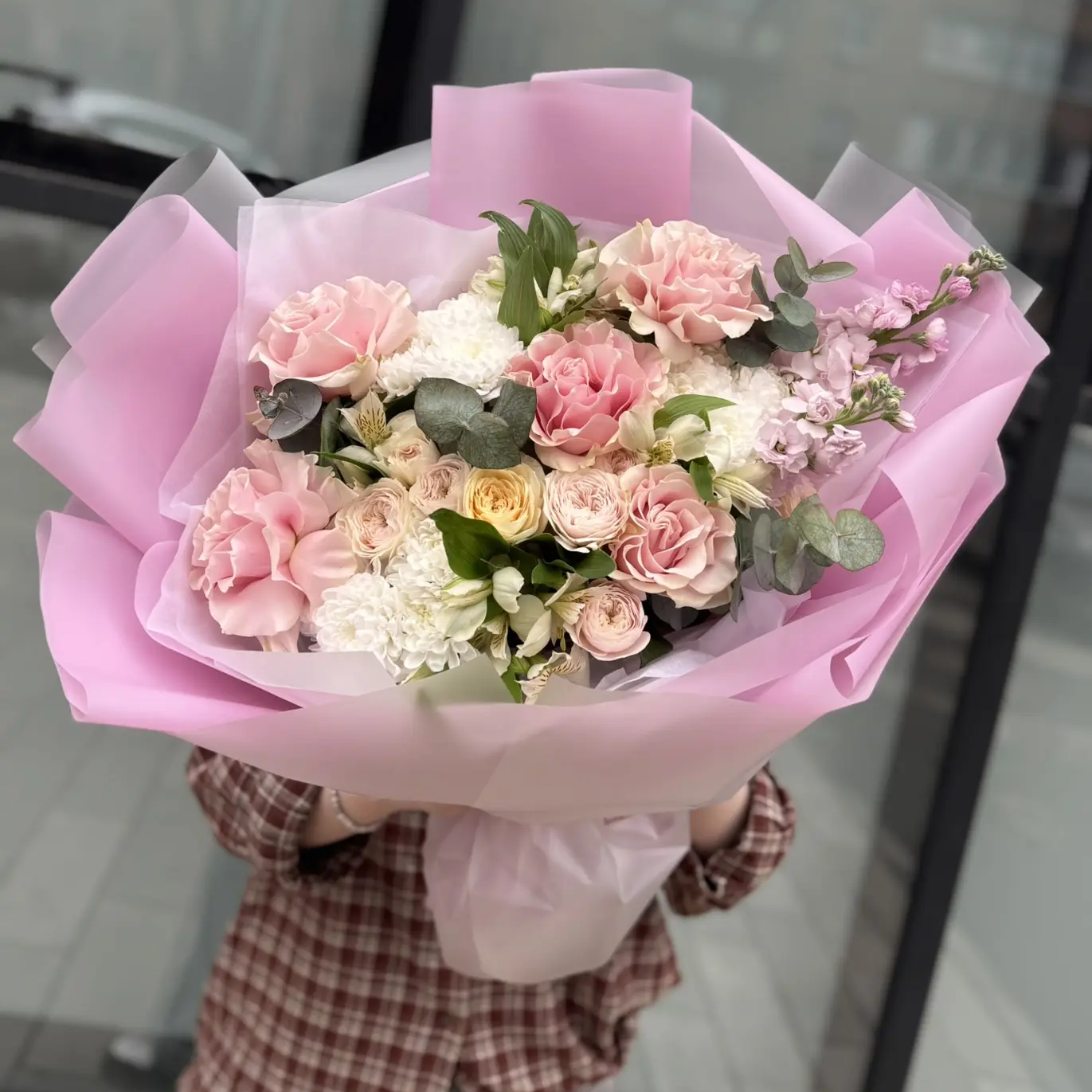 Букет "Розовая вуаль"