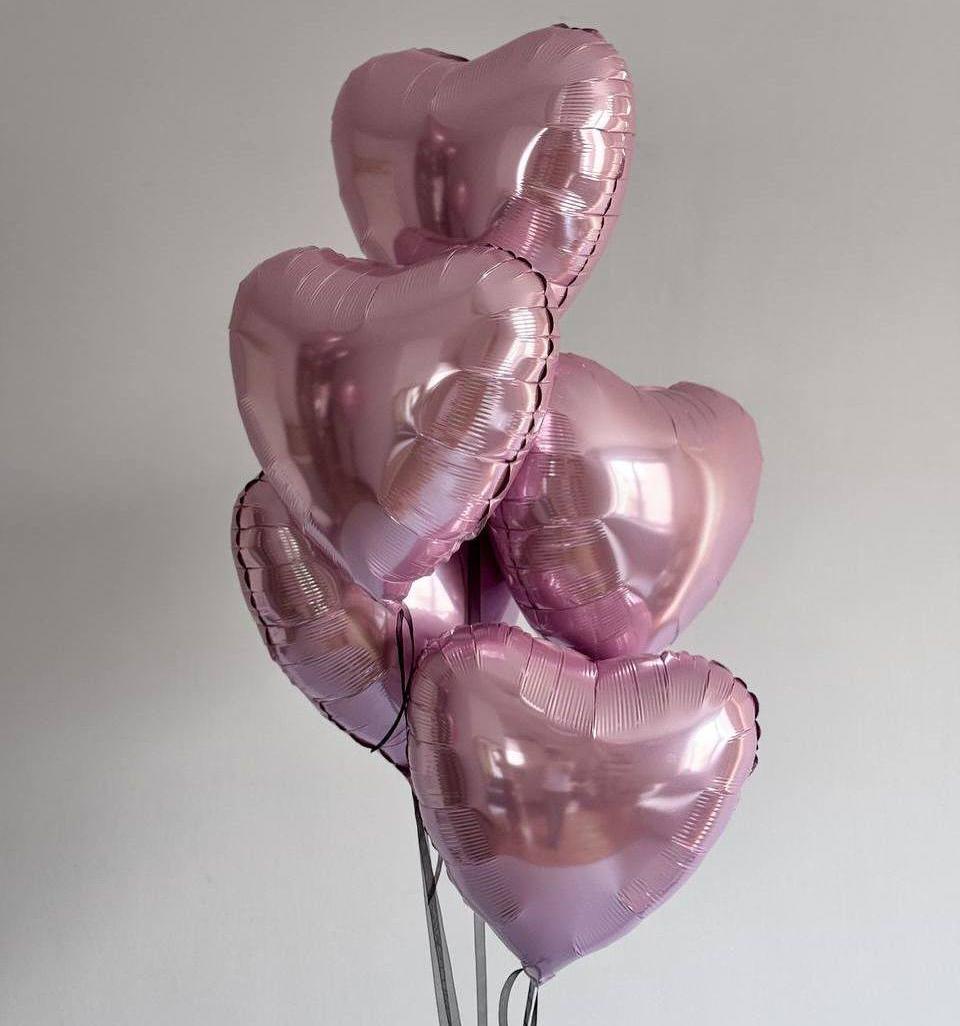 Фольгированный шар "Розовое сердце" 1 шт